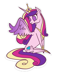 Size: 2673x3366 | Tagged: safe, artist:irethciryatann, princess cadance, alicorn, pony, pointy ponies, simple background, sitting, smiling, solo, spread wings, transparent background