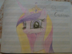 Size: 2592x1944 | Tagged: safe, artist:frozenightpl, princess cadance, alicorn, pony, bust, crown, cute, portrait, solo, traditional art