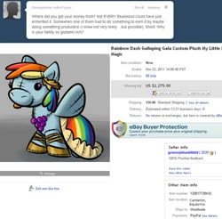 Size: 618x607 | Tagged: safe, artist:ttturboman, rainbow dash, pegasus, pony, ask, ask blueblood, ebay, plushie, tumblr