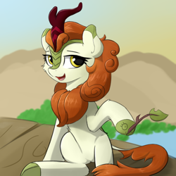 Size: 500x500 | Tagged: safe, artist:d.w.h.cn, autumn blaze, kirin, pony, autumn blaze's puppet, colored, cute, female, mare, smiling, solo