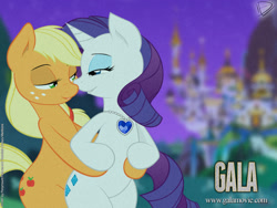 Size: 1600x1200 | Tagged: safe, artist:gifsthebrony, artist:joey darkmeat, applejack, rarity, earth pony, pony, unicorn, female, imminent kissing, lesbian, nuzzling, parody, rarijack, shipping, titanic