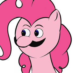 Size: 512x512 | Tagged: safe, artist:luigi00002, pinkie pie, earth pony, pony, female, mare, pink coat, pink mane, solo, weegee