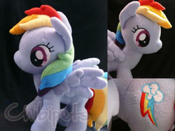 Size: 700x525 | Tagged: safe, artist:chibi-pets, rainbow dash, irl, photo, plushie, solo