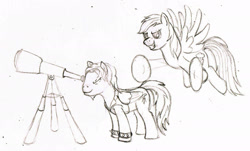 Size: 1896x1143 | Tagged: safe, artist:tjnr1, rainbow dash, oc, pegasus, pony, telescope