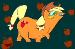 Size: 350x230 | Tagged: safe, artist:kanotynes, applejack, earth pony, pony, animated, dumb running ponies, solo