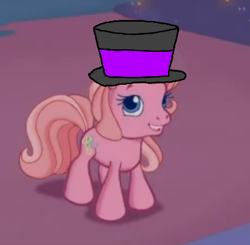 Size: 381x373 | Tagged: safe, edit, screencap, pinkie pie, pinkie pie (g3), earth pony, pony, g3.5, hat, top hat