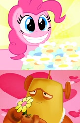 Size: 1601x2463 | Tagged: safe, artist:cartuneslover16, pinkie pie, earth pony, pony, arpa default, crossover, flower, robot and monster