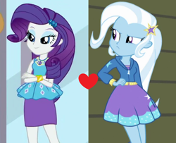 Size: 1278x1040 | Tagged: safe, derpibooru import, edit, edited screencap, screencap, rarity, trixie, a fine line, better together, equestria girls, rainbow rocks, cropped, female, lesbian, rarixie, shipping, shipping domino