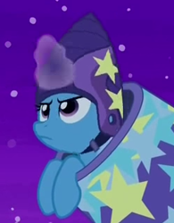 Size: 249x320 | Tagged: safe, derpibooru import, screencap, trixie, pony, unicorn, no second prances, animation error, cropped, female, helmet, magic, mare, missing horn