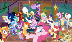 Size: 1465x860 | Tagged: safe, artist:dm29, apple bloom, applejack, boulder (pet), cheerilee, coco pommel, daring do, derpy hooves, fluttershy, garble, gourmand ramsay, maud pie, pinkie pie, princess cadance, princess ember, princess flurry heart, princess luna, quibble pants, rainbow dash, rarity, saffron masala, shining armor, snowfall frost, spike, starlight glimmer, sunburst, tender taps, trixie, twilight sparkle, twilight sparkle (alicorn), zephyr breeze, alicorn, dragon, earth pony, pegasus, pony, unicorn, zombie, 28 pranks later, a hearth's warming tail, applejack's "day" off, flutter brutter, gauntlet of fire, newbie dash, no second prances, on your marks, spice up your life, stranger than fan fiction, the cart before the ponies, the crystalling, the gift of the maud pie, the saddle row review, angel rarity, backwards cutie mark, bathrobe, beach chair, bloodstone scepter, body pillow, broom, cheerileeder, cheerleader, clothes, cold, cookie zombie, cracked armor, crossing the memes, cutie mark, dancing, devil rarity, dragon lord spike, emble, female, filly, first half of season 6, garble's hugs, gordon ramsay, handkerchief, hat, hearth's warming, hiatus, jewelry, male, mane six, meme, menu, now you're thinking with portals, plushie, portal, present, rainbow trash, safety goggles, scroll, shipping, sick, sofa, speed racer, spirit of hearth's warming yet to come, straight, sweeping, sweepsweepsweep, tenderbloom, the cmc's cutie marks, the meme continues, the story so far of season 6, this isn't even my final form, tiara, tissue, toolbelt, top hat, towel, trash can, twilight sweeple, wall of tags, wonderbolts uniform