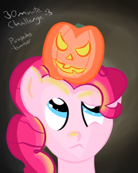 Size: 600x750 | Tagged: safe, artist:piraxedes, pinkie pie, earth pony, pony, 30 minute art challenge, jack-o-lantern, pumpkin