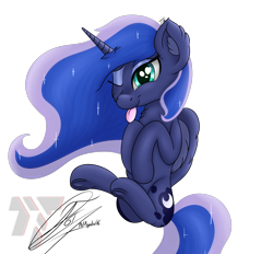 Size: 2080x1933 | Tagged: safe, artist:nexcoyotlgt, princess luna, alicorn, pony, one eye closed, silly, silly pony, simple background, solo, tongue out, transparent background, wink