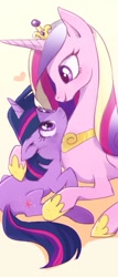 Size: 309x723 | Tagged: safe, artist:baekgup edits, edit, princess cadance, twilight sparkle, alicorn, pony, eye contact