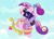 Size: 712x512 | Tagged: safe, artist:kuromi, princess cadance, twilight sparkle, alicorn, pony, arrow, bow (weapon), bow and arrow, teen princess cadance