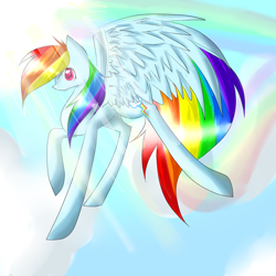 Size: 1024x1024 | Tagged: safe, artist:smilethekitty, rainbow dash, pegasus, pony, blue coat, female, mare, multicolored mane