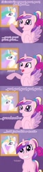 Size: 512x2048 | Tagged: safe, artist:kuromi, princess cadance, princess celestia, alicorn, pony, painting, teen princess cadance