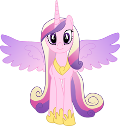 Size: 872x916 | Tagged: safe, artist:pinkiemina, princess cadance, alicorn, pony, crown, female, horn, mare, multicolored mane, solo