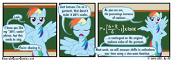 Size: 950x331 | Tagged: safe, artist:gx, artist:jetstreamx, rainbow dash, pegasus, pony, 20% cooler, comic, fancy mathematics, horsepower, math