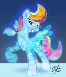 Size: 900x1048 | Tagged: safe, artist:tsitra360, rainbow dash, crystal pony, pegasus, pony, crystallized