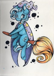 Size: 1991x2784 | Tagged: safe, artist:cutepencilcase, derpibooru import, trixie, pony, unicorn, cute, female, mare, solo, traditional art