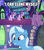 Size: 640x720 | Tagged: safe, derpibooru import, edit, edited screencap, screencap, spike, starlight glimmer, trixie, twilight sparkle, twilight sparkle (alicorn), alicorn, dragon, pony, unicorn, all bottled up, every little thing she does, caption, cute, diatrixes, duality, excited, grin, image macro, implied lesbian, implied shipping, implied startrix, library, meme, self ponidox, similo duplexis, smiling, text, twilight's castle, twilight's castle library