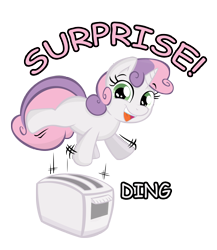 Size: 2422x2795 | Tagged: safe, artist:joey darkmeat, artist:sintakhra, sweetie belle, pony, unicorn, cute, diasweetes, female, filly, high res, simple background, solo, toaster, transparent background