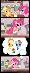 Size: 2358x5737 | Tagged: safe, artist:tehjadeh, applejack, pinkie pie, rainbow dash, earth pony, pegasus, pony, appledash, comic, confused, female, lesbian, mare, shipping, zap apple jam