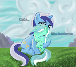 Size: 1700x1500 | Tagged: safe, artist:sintakhra, lyra heartstrings, minuette, pony, unicorn, duo, duo female, female, horn, hug, mare