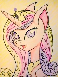 Size: 720x960 | Tagged: safe, artist:acleus097, princess cadance, alicorn, pony, female, horn, solo, traditional art