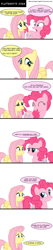 Size: 965x4564 | Tagged: safe, artist:veggie55, fluttershy, pinkie pie, earth pony, pegasus, pony, comic, drawn together, parody, vulgar