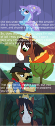 Size: 1280x2880 | Tagged: safe, derpibooru import, screencap, sheriff silverstar, trixie, trouble shoes, pony, unicorn, drama, female, image macro, justice, mare, meme, text