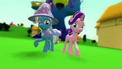 Size: 6000x3375 | Tagged: dead source, safe, artist:linormusicbeatpone, derpibooru import, starlight glimmer, trixie, pony, unicorn, no second prances, 3d, absurd resolution, female, mare, source filmmaker