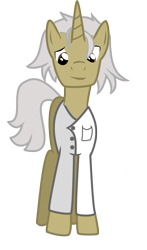 Size: 1098x1862 | Tagged: safe, artist:sintakhra, pony, unicorn, back to the future, crossover, doc brown, ponified, simple background, solo, transparent background, vector