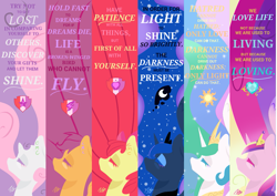 Size: 1191x842 | Tagged: safe, artist:darkestsunset, part of a series, part of a set, apple bloom, princess cadance, princess celestia, princess luna, scootaloo, sweetie belle, alicorn, pony, bookmark, cutie mark crusaders, darkestsunset's bookmarks