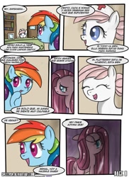 Size: 762x1048 | Tagged: safe, artist:nnxmnd, artist:speccysy, pinkie pie, rainbow dash, earth pony, pegasus, pony, comic:sight for really sore eyes, pinkamena diane pie, sad, spanish, translation