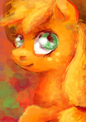 Size: 3508x4961 | Tagged: safe, artist:miss-straydoll, applejack, earth pony, pony, bust, profile, solo