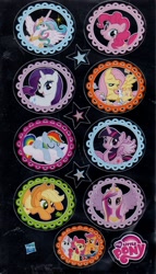 Size: 1333x2336 | Tagged: safe, apple bloom, applejack, fluttershy, pinkie pie, princess cadance, princess celestia, rainbow dash, rarity, scootaloo, sweetie belle, twilight sparkle, twilight sparkle (alicorn), alicorn, earth pony, pegasus, pony, unicorn, magazine, sticker