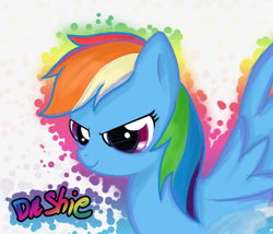 Size: 900x772 | Tagged: safe, artist:nolycs, rainbow dash, pegasus, pony, blue coat, female, mare, multicolored mane