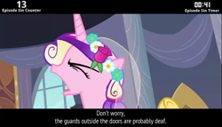 Size: 854x487 | Tagged: safe, edit, edited screencap, screencap, princess cadance, queen chrysalis, alicorn, changeling, changeling queen, pony, a canterlot wedding, cinemare sins, disguise, disguised changeling, fake cadance, solo, this day aria, wedding veil