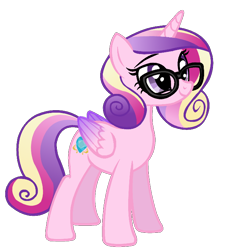 Size: 640x708 | Tagged: safe, artist:dilemmas4u, princess cadance, alicorn, pony, glasses, show accurate, simple background, solo, teen princess cadance, transparent background