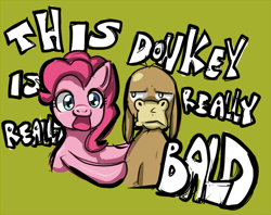 Size: 600x475 | Tagged: safe, artist:first-blush, cranky doodle donkey, pinkie pie, donkey, earth pony, pony, simple background