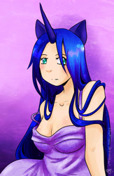 Size: 2337x3582 | Tagged: safe, artist:fawks666, princess luna, human, eared humanization, horned humanization, humanized, solo