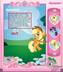 Size: 703x802 | Tagged: safe, edit, applejack, earth pony, pony, boomerang (tv channel), fake, text, you had one job