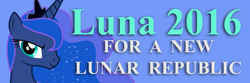 Size: 2100x700 | Tagged: safe, artist:framwinkle, princess luna, alicorn, pony, bumper sticker, female, horn, mare, new lunar republic