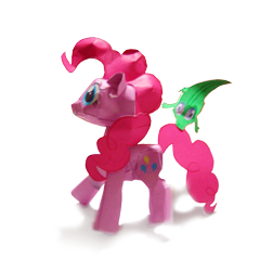 Size: 907x945 | Tagged: safe, artist:kna, gummy, pinkie pie, pony, papercraft, photo