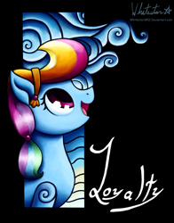 Size: 1650x2100 | Tagged: safe, artist:whitestar1802, rainbow dash, pegasus, pony, blue coat, crystallized, female, mare, multicolored mane