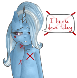 Size: 453x457 | Tagged: safe, artist:gothic-rarity, derpibooru import, trixie, pony, unicorn, crying, female, mare, sad, solo