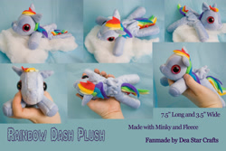 Size: 4272x2848 | Tagged: safe, artist:bluepaws21, rainbow dash, pegasus, pony, advertisement, beanie (plushie), cloud, female, irl, mare, photo, plushie, solo