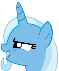 Size: 2934x3559 | Tagged: safe, artist:sketchmcreations, derpibooru import, trixie, pony, unicorn, no second prances, compressed, female, glare, inkscape, mare, nose wrinkle, open mouth, simple background, smirk, solo, transparent background, vector