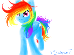 Size: 1024x768 | Tagged: safe, artist:violetlynx, rainbow dash, pegasus, pony, blue coat, female, mare, multicolored mane